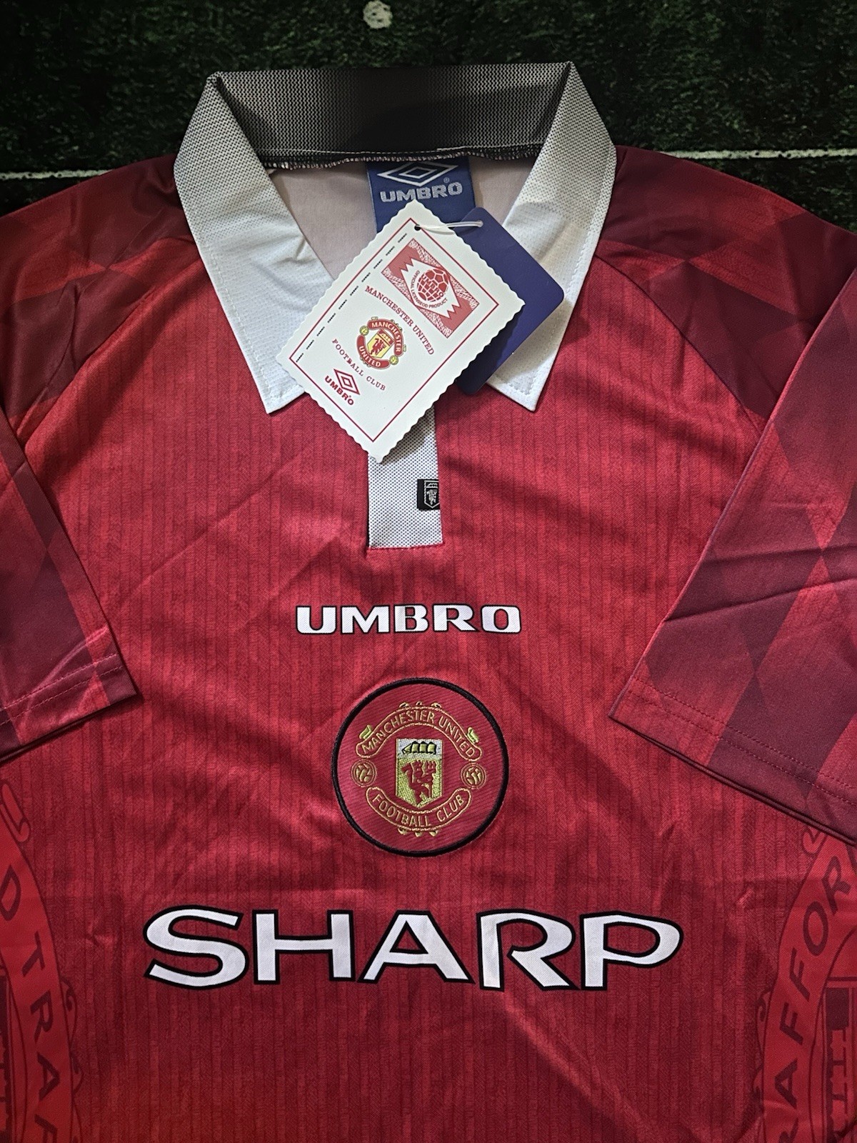 Eric Cantona Manchester United 96/97 Retro Umbro Soccer Jersey Player Fit XL #7
