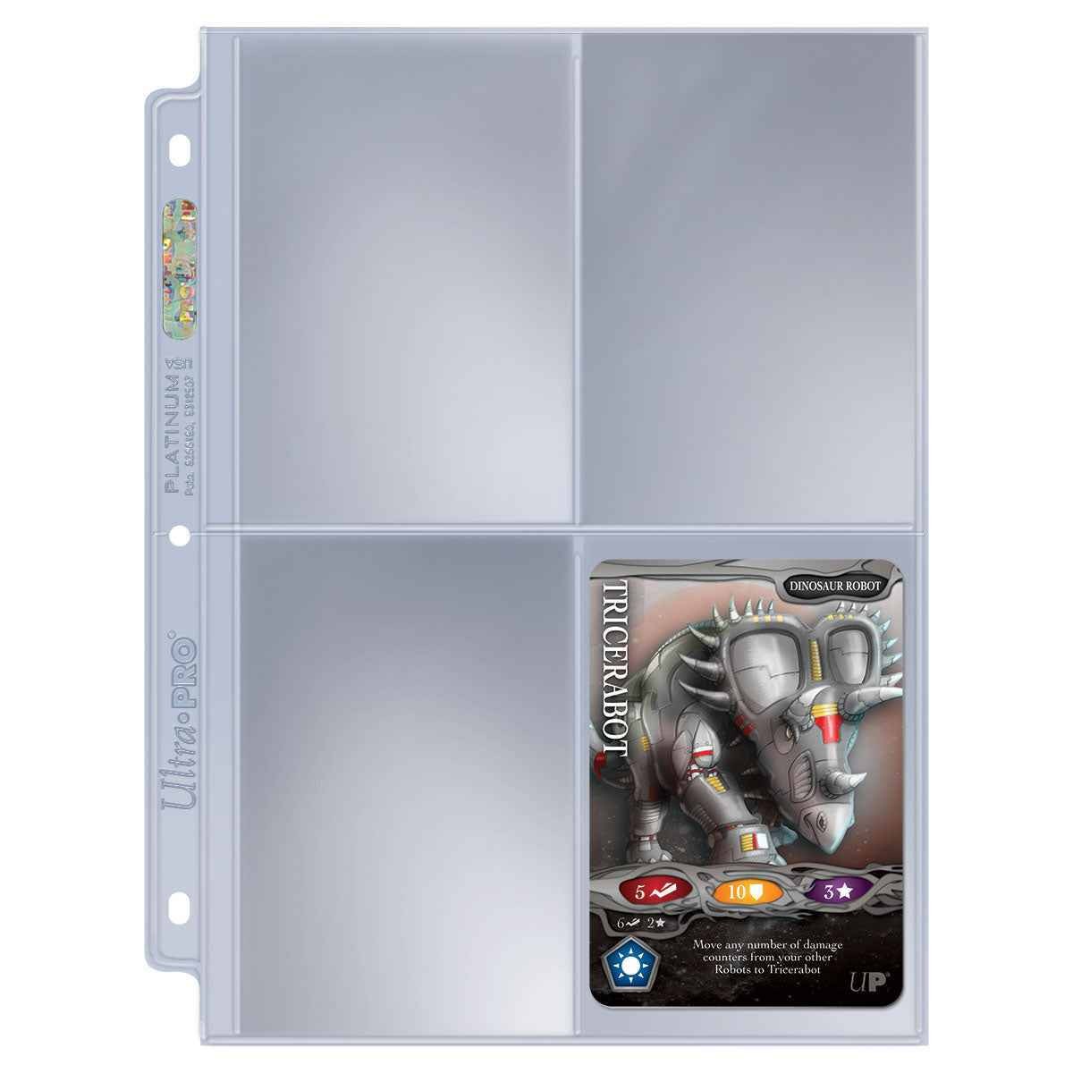 Ultra PRO 25 Ct Platinum 4 Hologram Pocket Pages High Clarity Protectors Sleeves