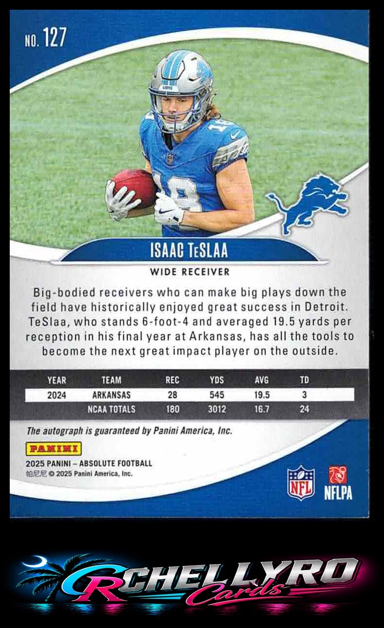 Isaac TeSlaa Detroit Lions Panini 2025 Panini Absolute #127 /75