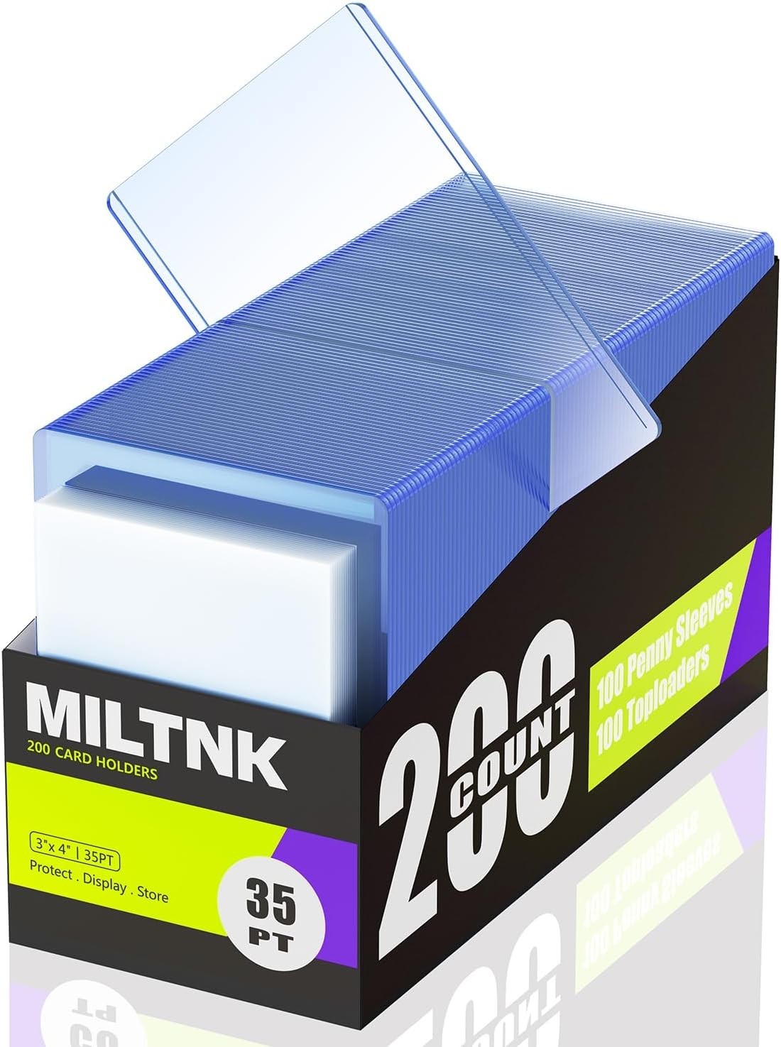 200 Pack Card Sleeves & Toploaders – Hard Plastic Baseball Trading Card USA….