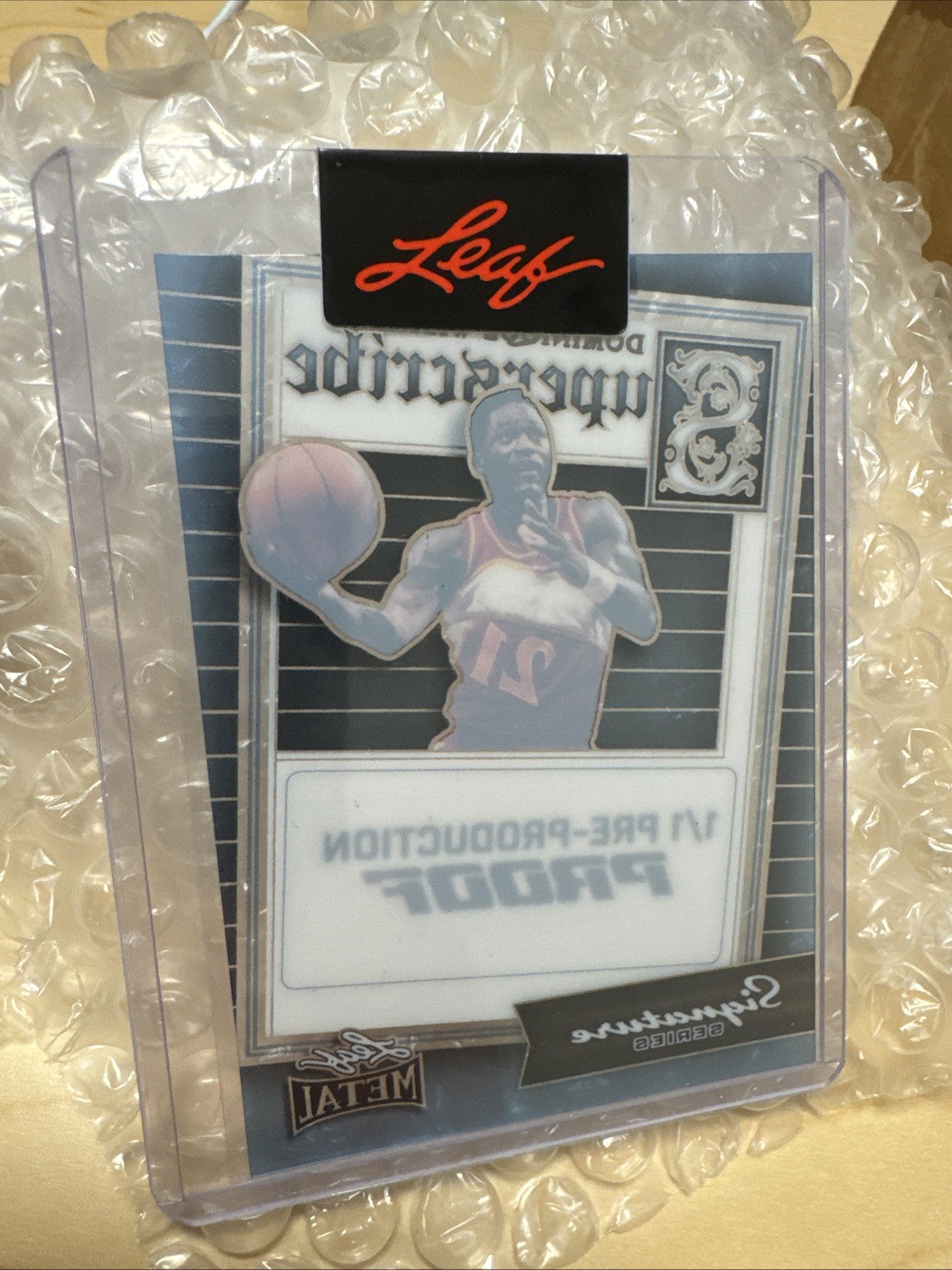 DOMINIQUE WILKINS 2024 Leaf Metal Clear Light Blue Pre Production Proof 1/1
