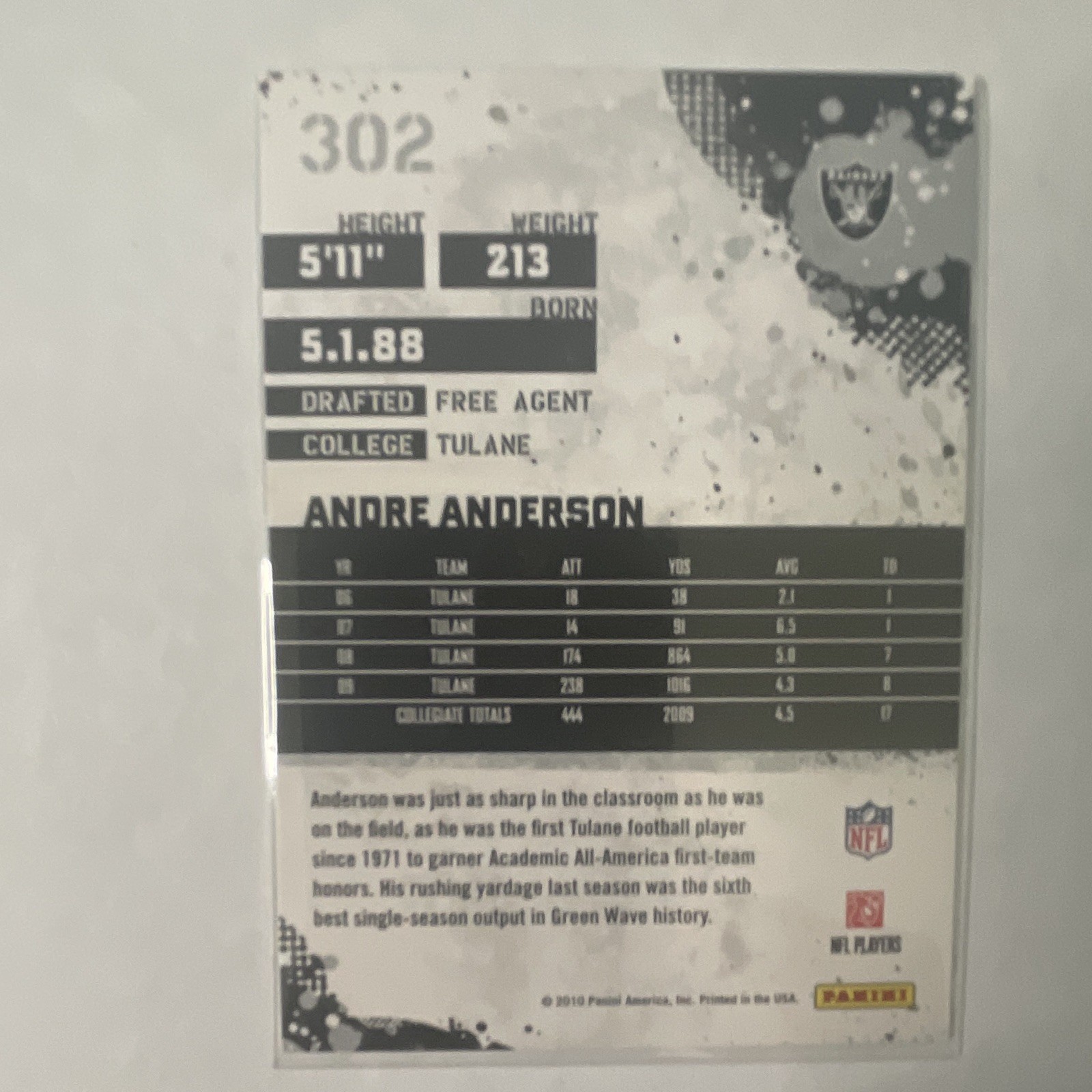 2010 Score – Rookie Andre’ Anderson #302 (RC)