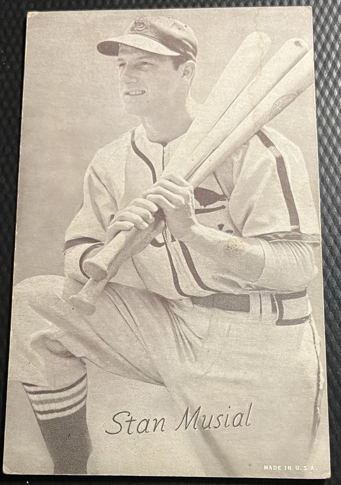 1947-1966 Exhibit Supply Stan Musial Cardinals Mid-Grade Card – No Creases