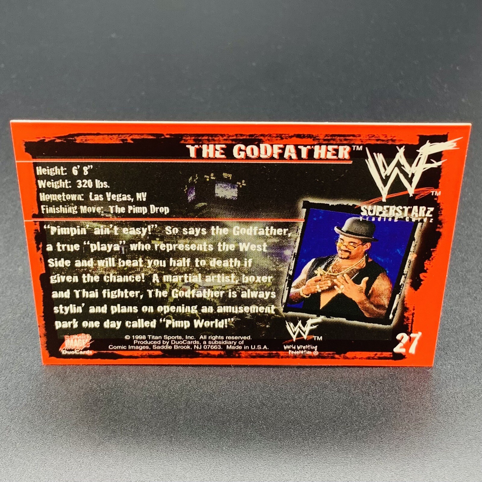 WWE 1998 Comic Images DuoCards WWF Superstarz #27 The Godfather Trading Card EXC