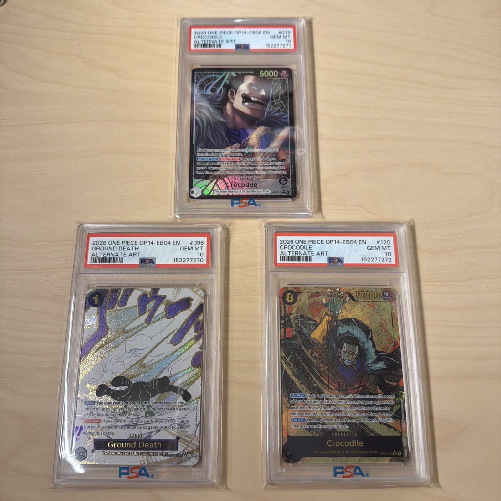 OP-14 079 , 096, 120 PSA 10 Lot (3 PSA 10 Graded Lot)