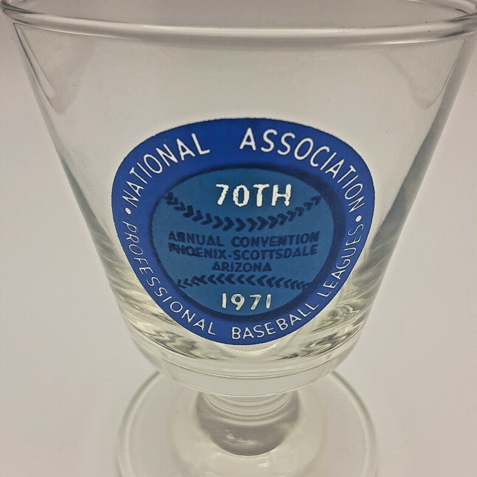 Vintage National Association Professional Baseball Leagues Pedestal Glass 1971