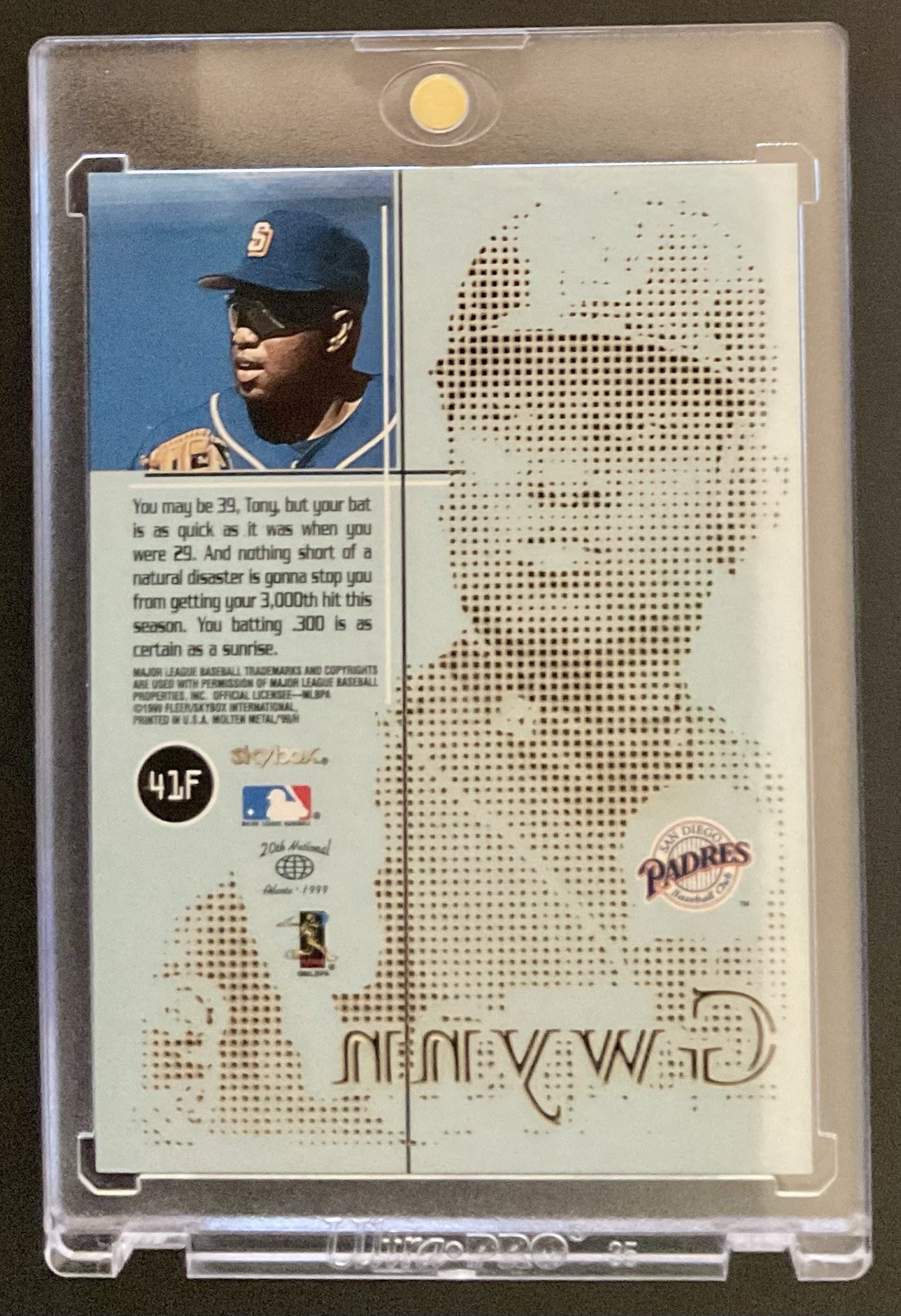 Tony Gwynn 1999 Skybox Molten Metal – Super Natural Fusion #41F Padres Great