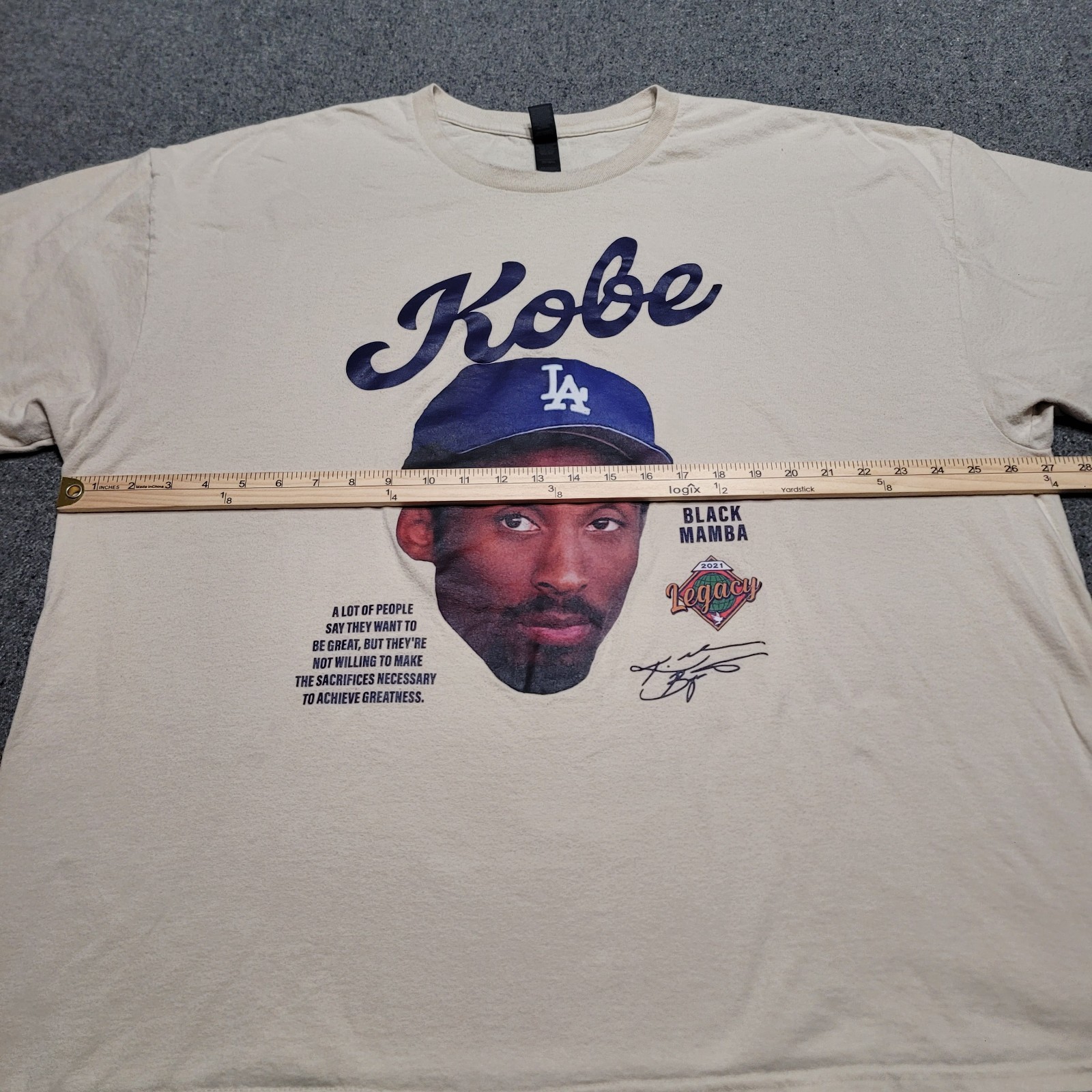 Los Angeles Dodgers Shirt Mens 3XL XXL Kobe Bryant Black Mamba Crewneck 2021
