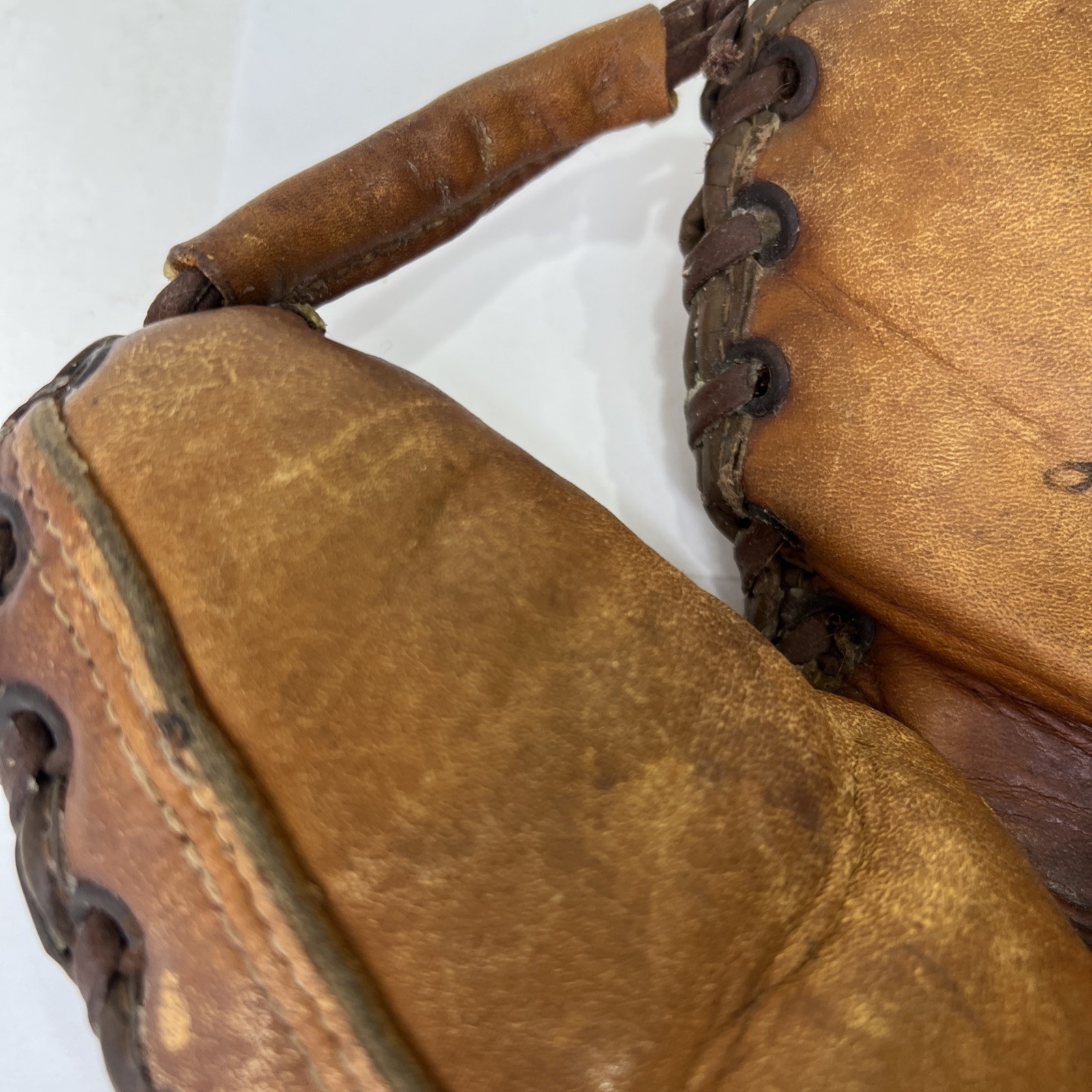 Vintage 1950s Denkert Catchers Mitt Ed Bailey M221 Hinge Pad Made In USA