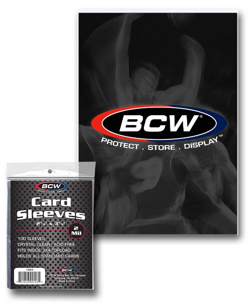 BCW Standard Trading Card Penny Sleeves Clear 2-5/8″ X 3-5/8″~Pack of 100