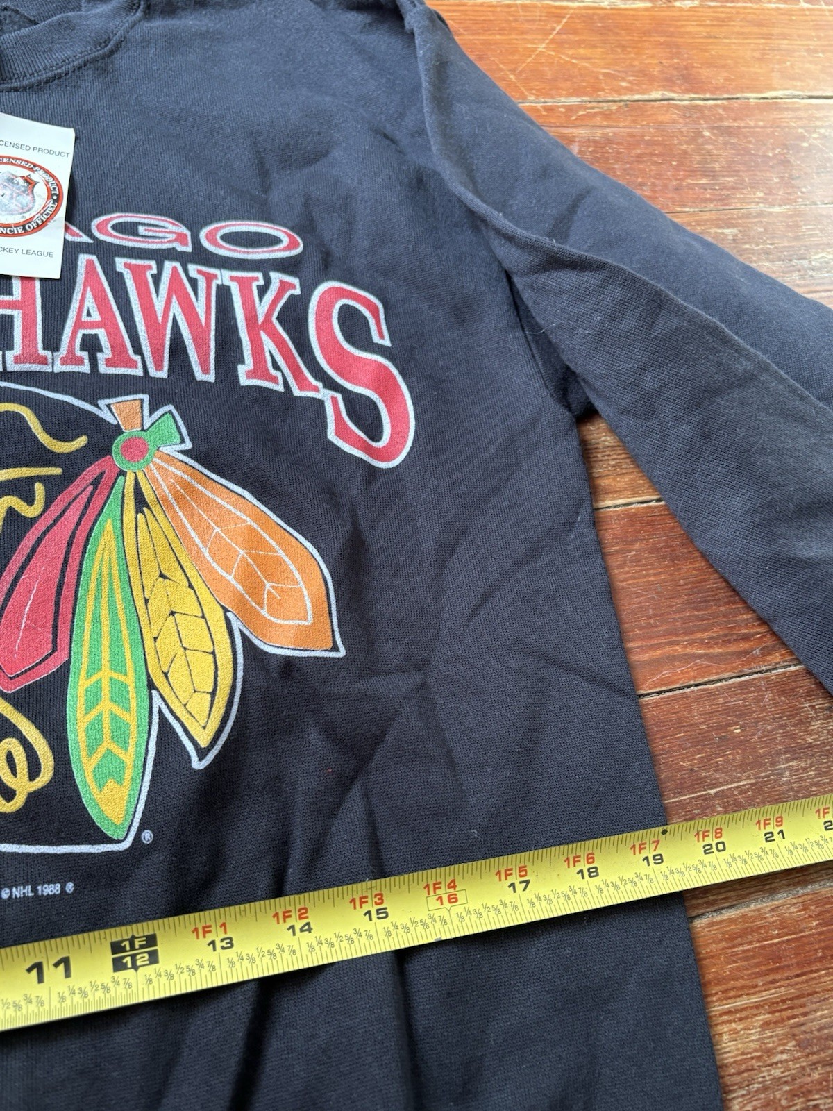 Vintage 80s Chicago Blackhawks Crewneck Size Large Tultex NEW Old Stock