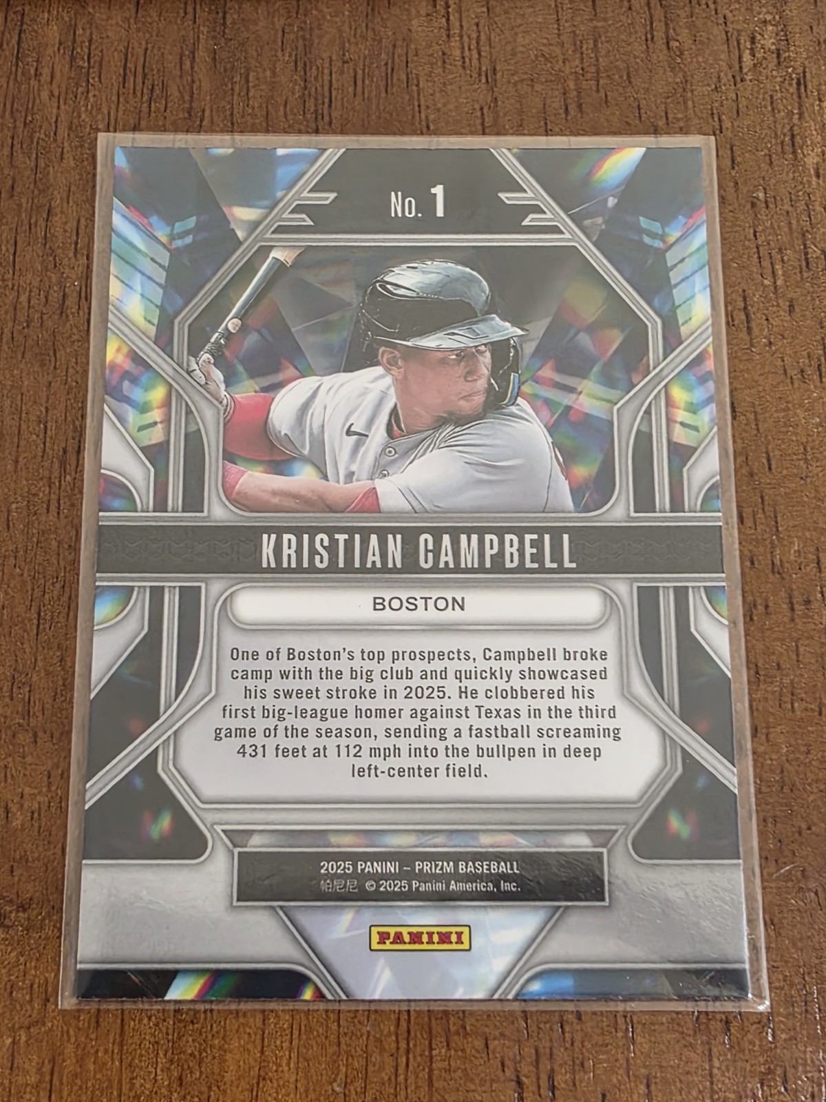 2025 Panini Prizm – Prizmatic Kristian Campbell, Kristian Campbell #1 (RC)