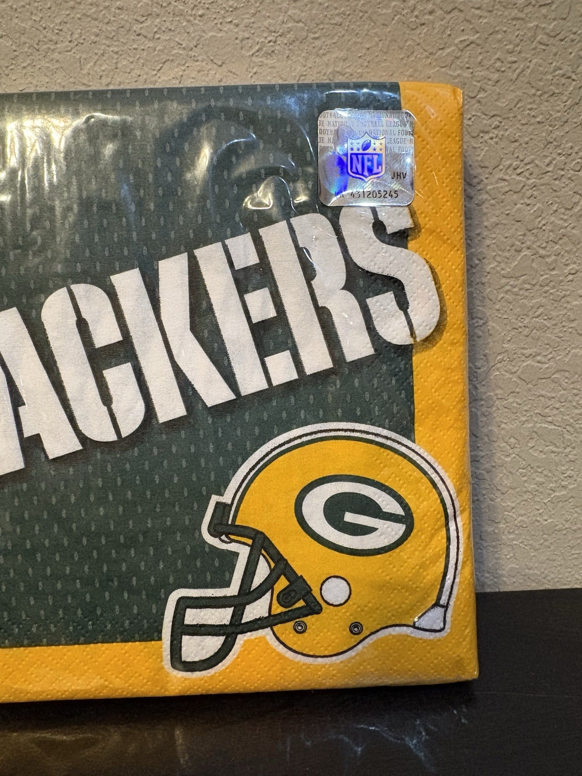 Green Bay Packers NFL Napkins 36-2 PLY 12 7/8” X 12 7/8” Square New In Packaging