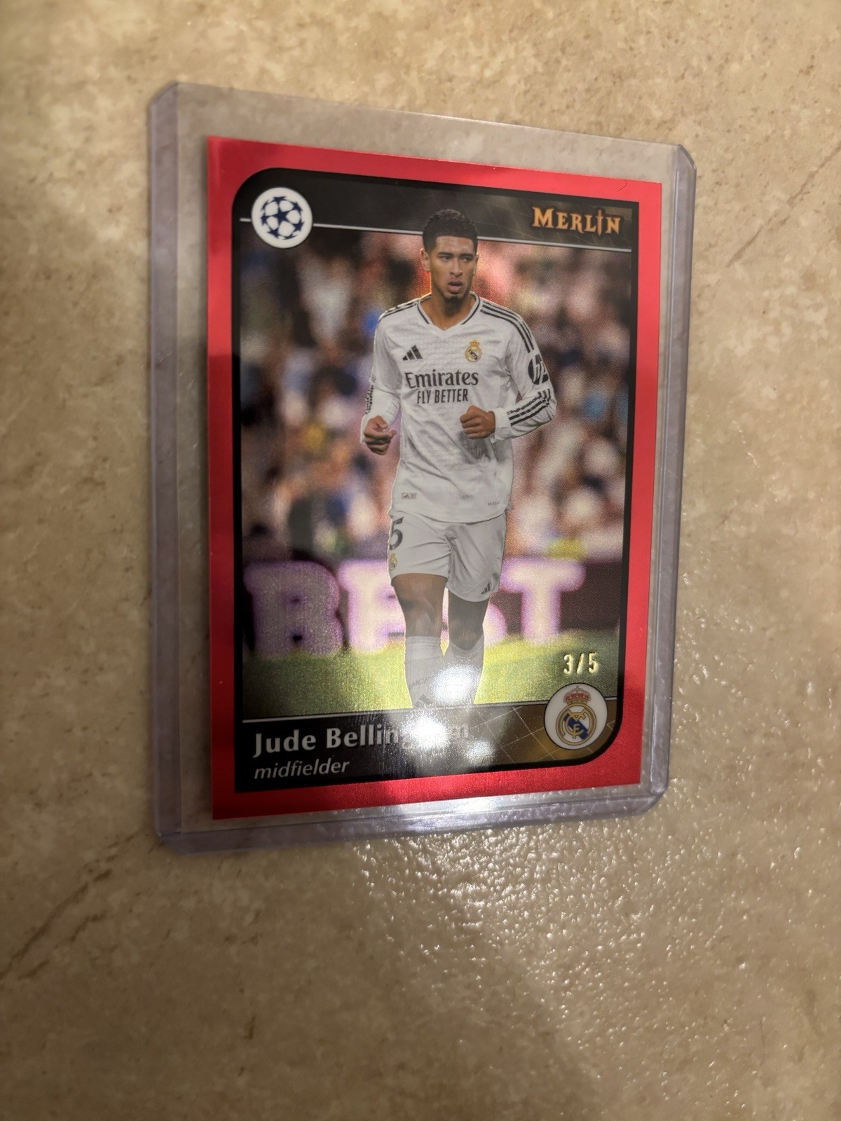2025 Jude Bellingham Topps Merlin UEFA Red # /5 Real Madrid England