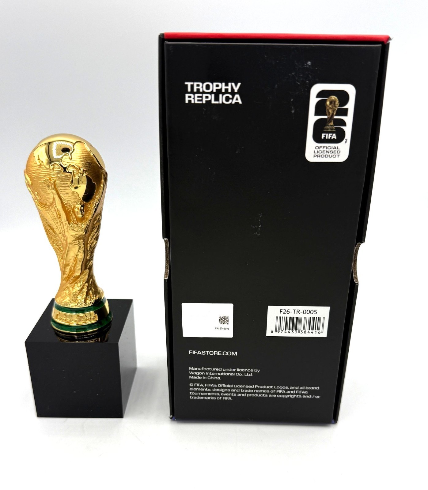 OFFICIALLY LICENSED FIFA WORLD CUP 2026 4″ 100mm TROPHY ON 2″ PEDESTAL FREE SHIP