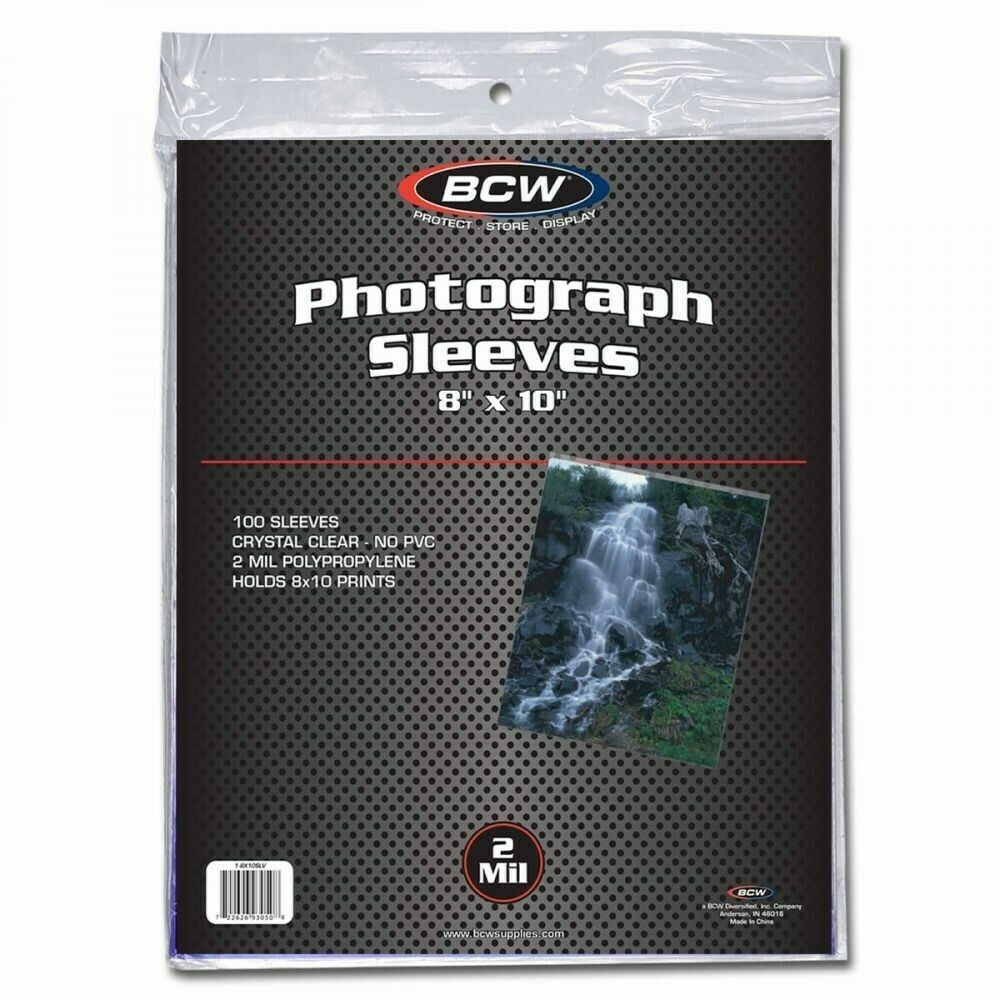 BCW 8×10 Photo Sleeves 100 Soft Poly Protectors 2 Mil Acid Free Safe Storage