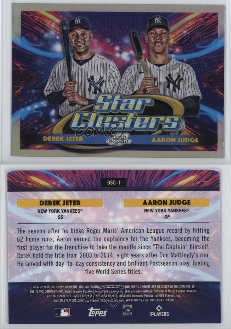 2025 Topps Cosmic Chrome Star Clusters Aaron Judge Derek Jeter #DSC-1 HOF 4k8