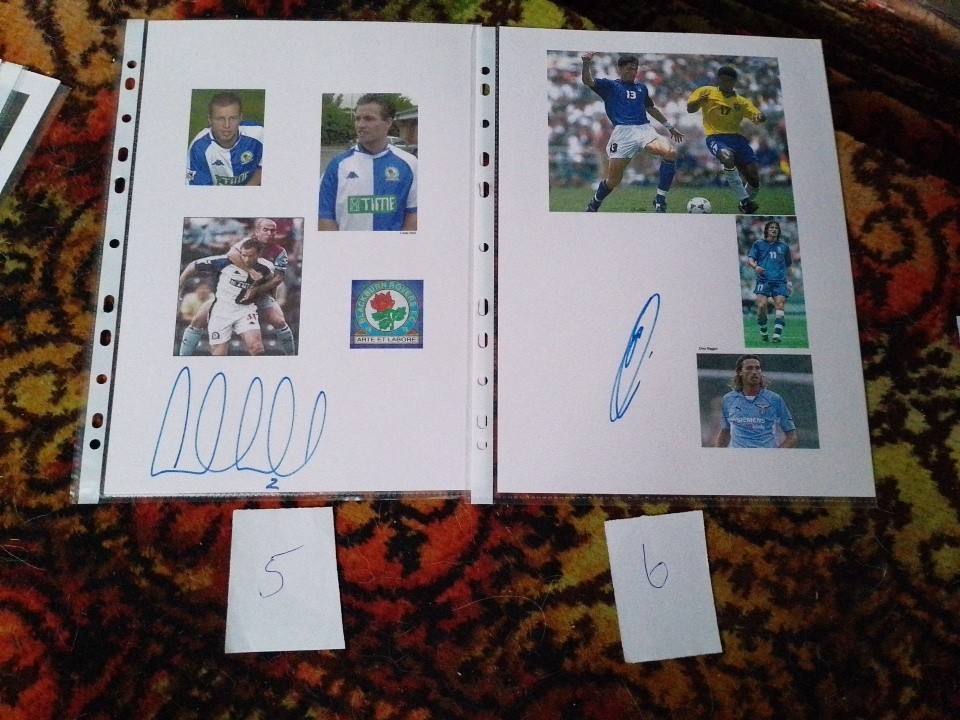 Blackburn Rovers Ex Player’s Signed Pictures £6 Each