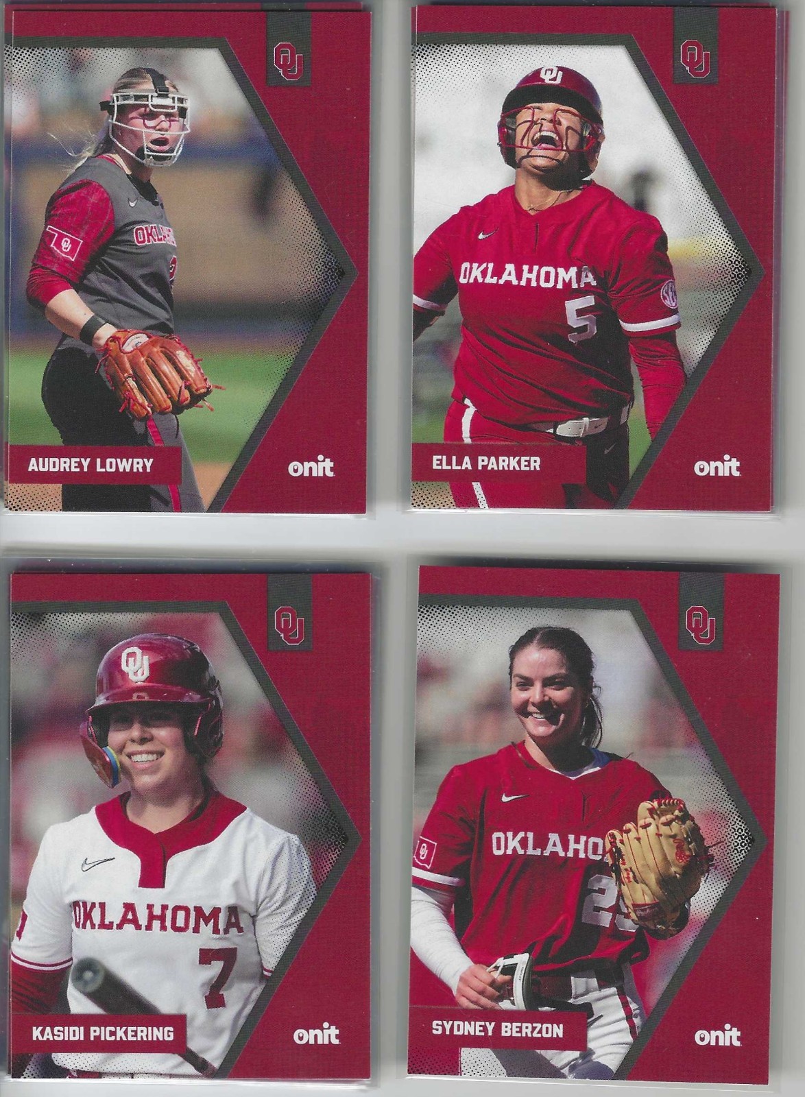 2026 Onit Athlete Oklahoma OU Sooners Softball base & inserts pick your cards