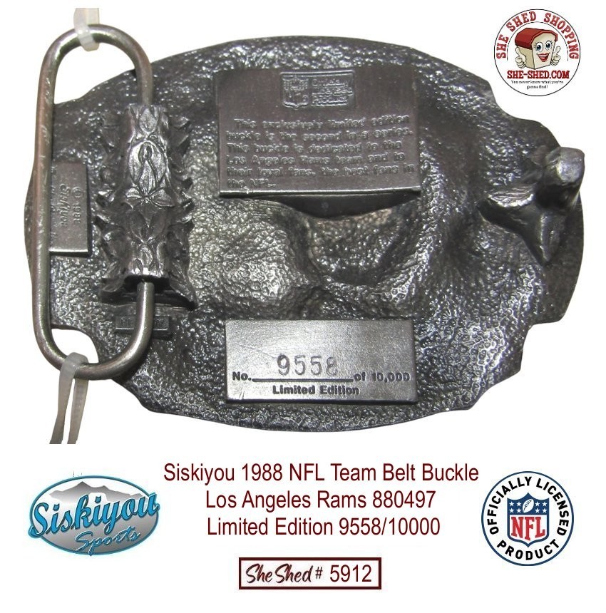 LA Rams NFL Belt Buckle 1988 Siskiyou Vintage Sports 880497 LE 9558/10000