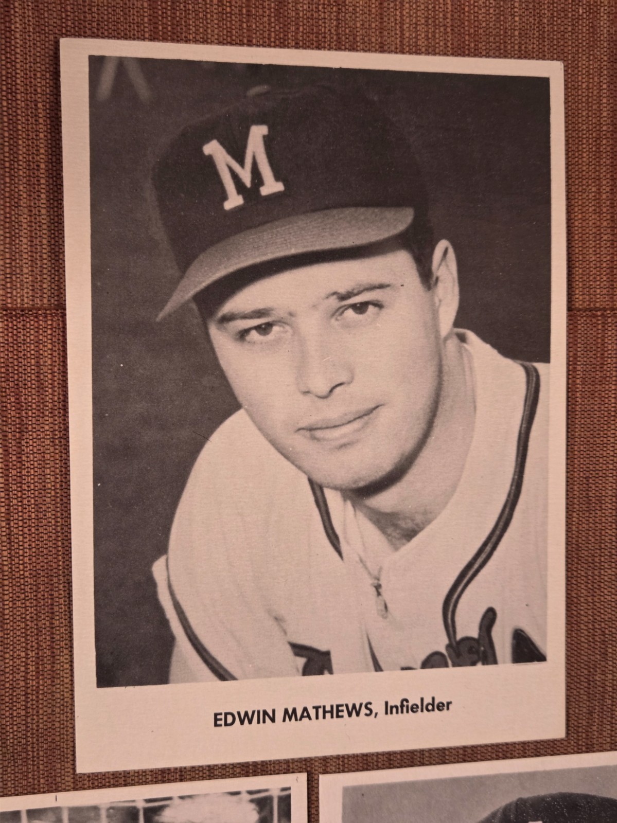 1958 Jay Publishing Braves Ed Mathews HOF Crandall Bruton 5×7 Baseball Photos