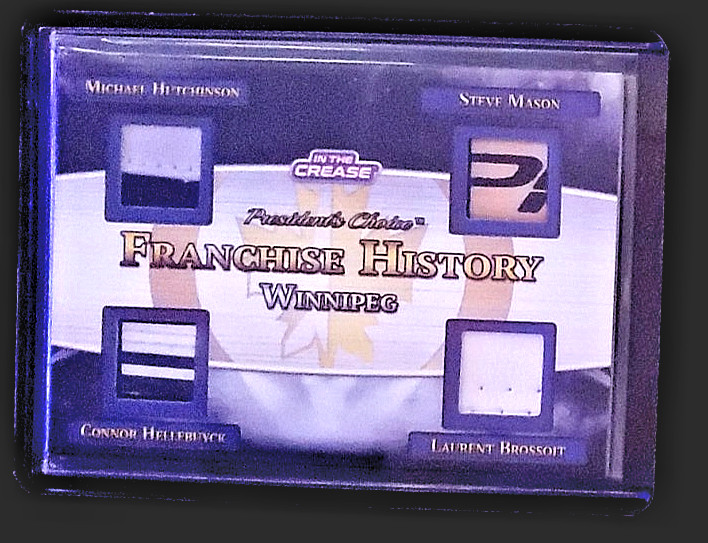 2/5 2022 PRESIDENTS CHOICE TRADING CARDS. IN THE CREASE 4 player patch WINNIPEG