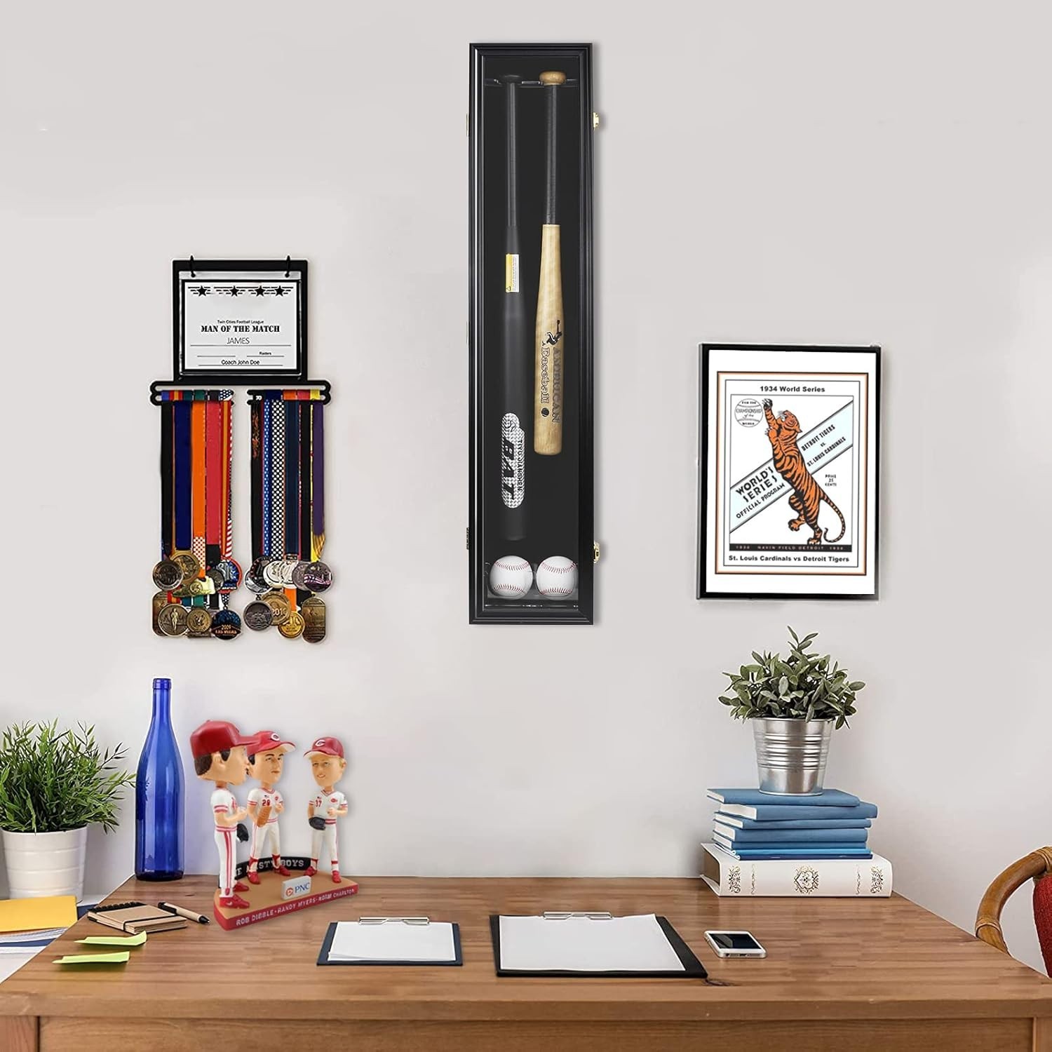 Wooden Frame Acrylic Door Holder Rack Cabinet