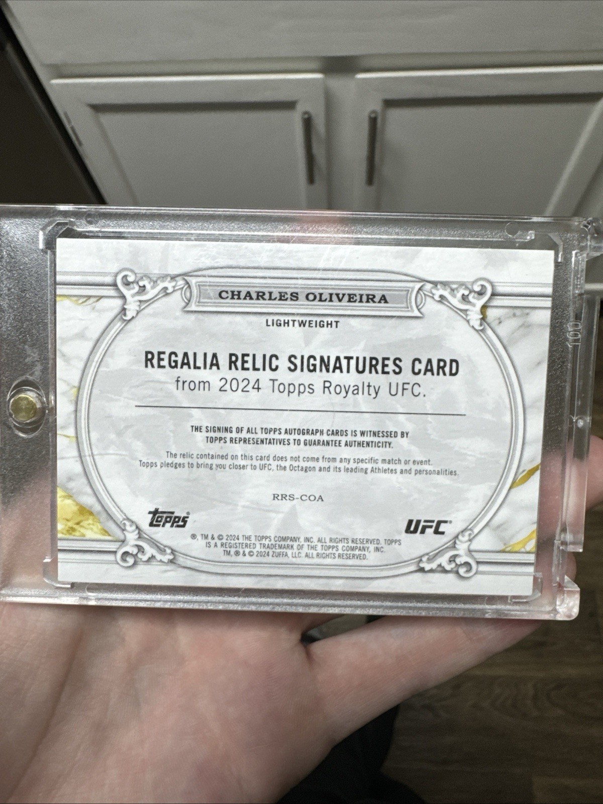 2024 Topps Royalty UFC Regalia Blue Charles Oliveira Dual Patch ON CARD AUTO /25