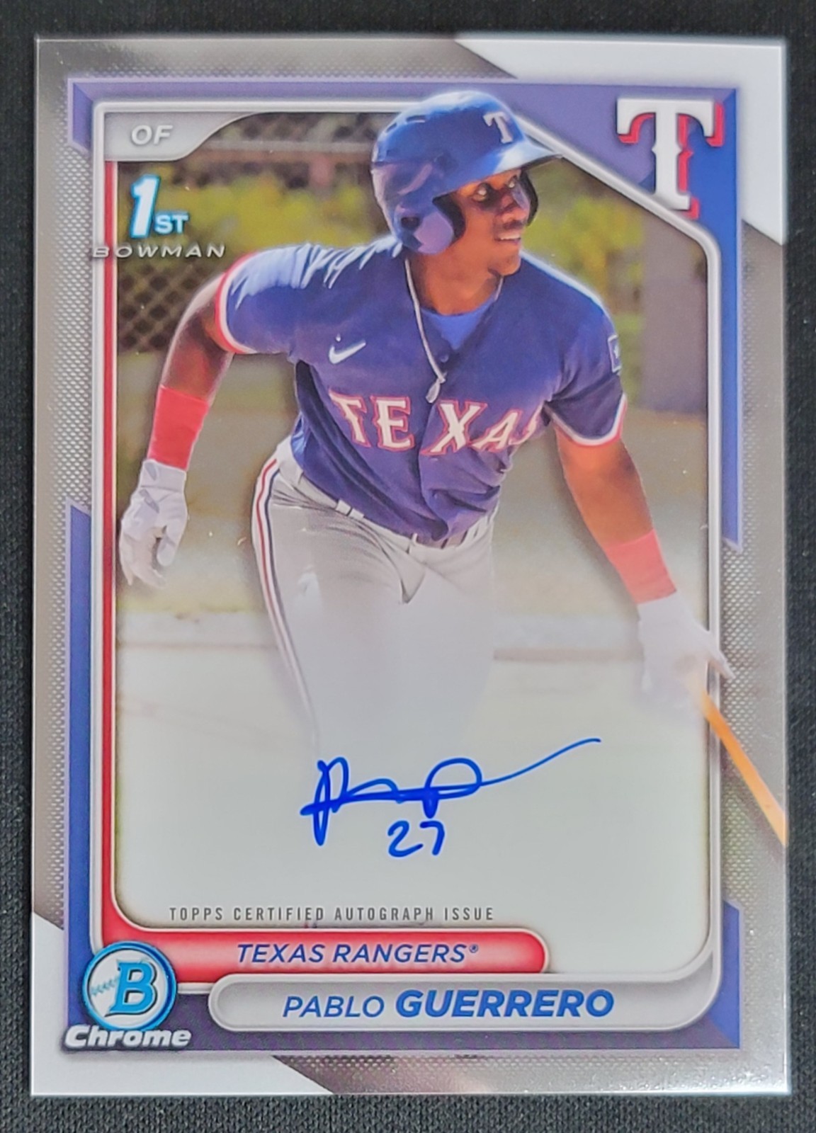 Pablo Guerrero 2024 Bowman Chrome 1st Prospects Auto #CPA-PG Rangers