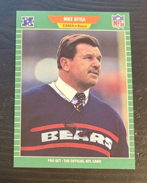 1989 Pro Set MIKE DITKA Coach #53A Bears (w/o HOF banner)