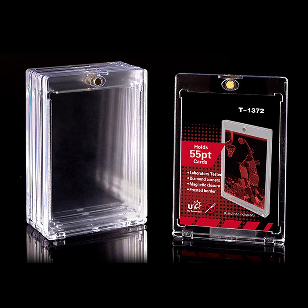 5PACK Thick Magnetic Card Sleeve Card Holder 55Pt-180Pt Hard Plastic Protector