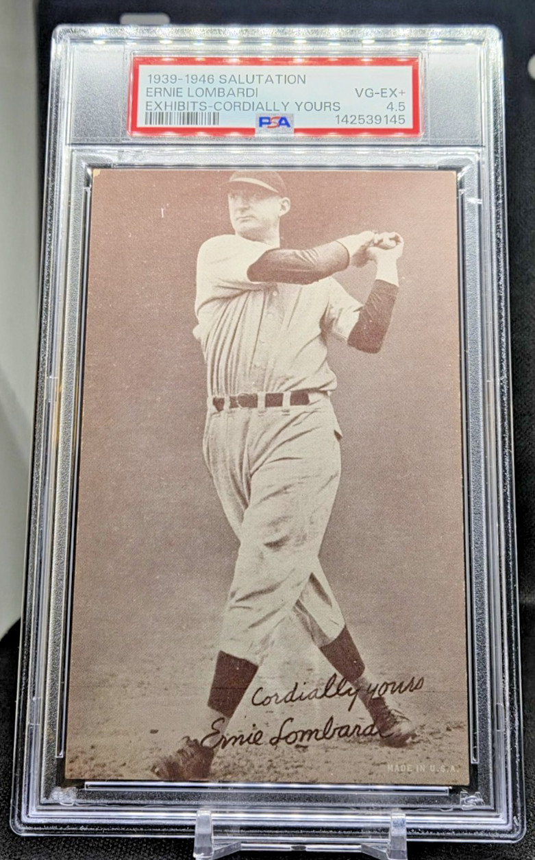 1939-46 Salutation Exhibits Ernie Lombardi Reds PSA VG-EX+ 4.5 (JBC3568)