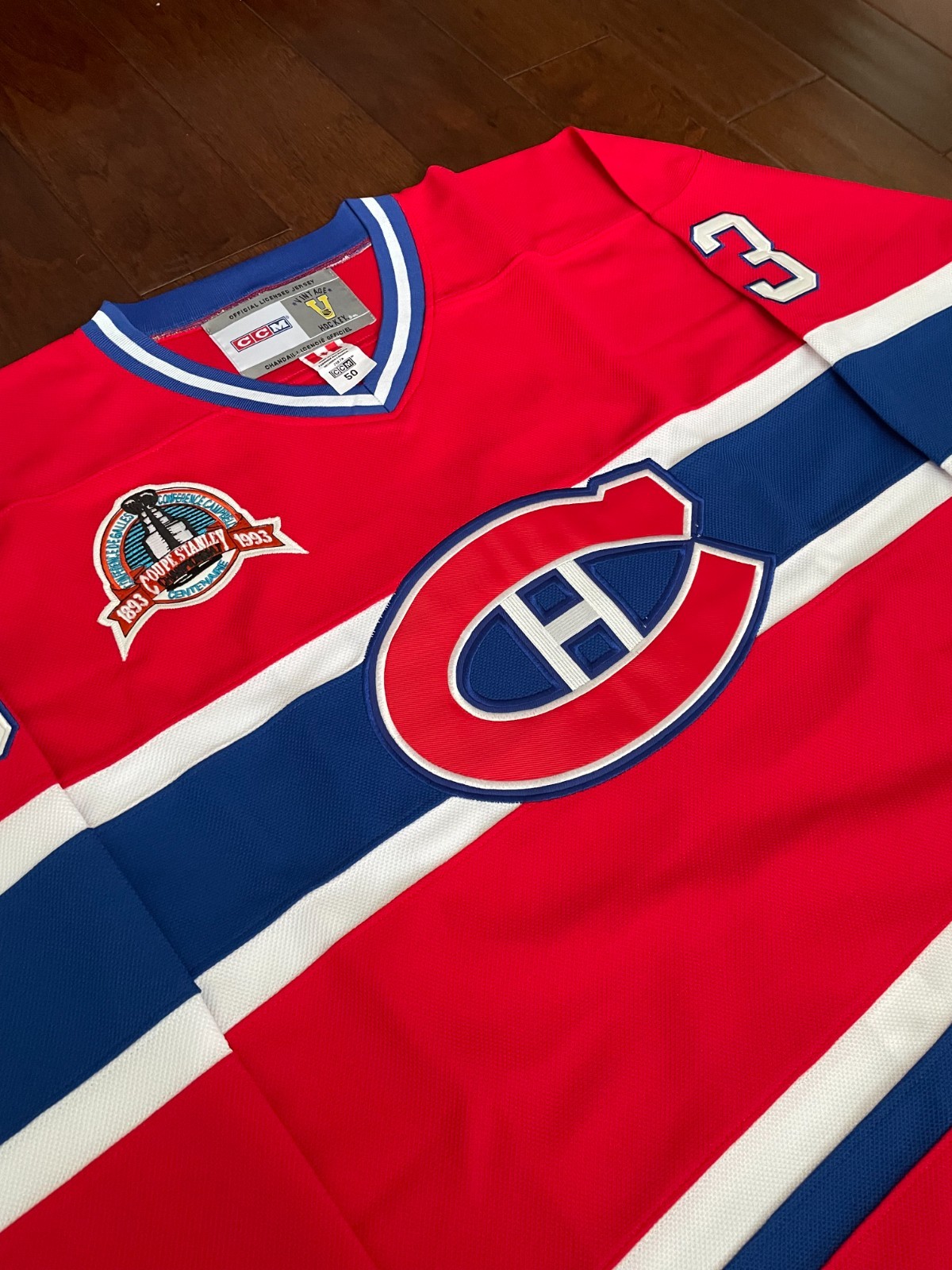 Vintage Patrick Roy Montreal Canadiens 1993 Stanley Cup jersey red men’s size