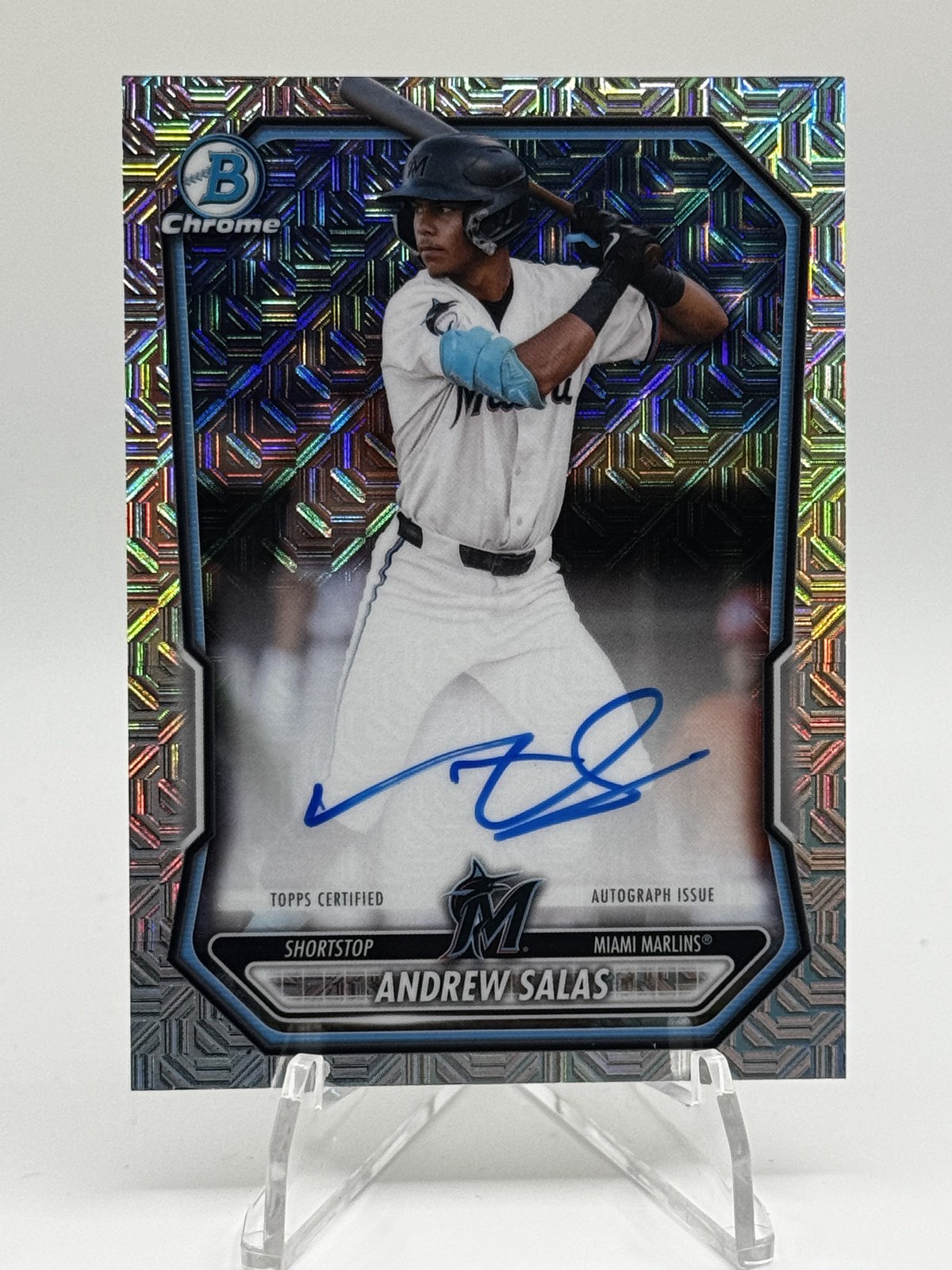 2026 Bowman #BMA-AS Andrew Salas Chrome Autographs Mojo Refractors Marlins