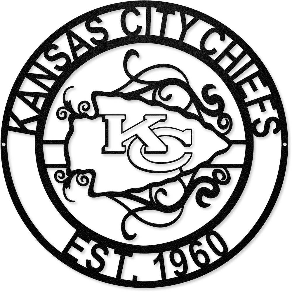 NFL Laser Cut Metal Sign Officially Licensed by Party Animal! Kansas City Chiefs