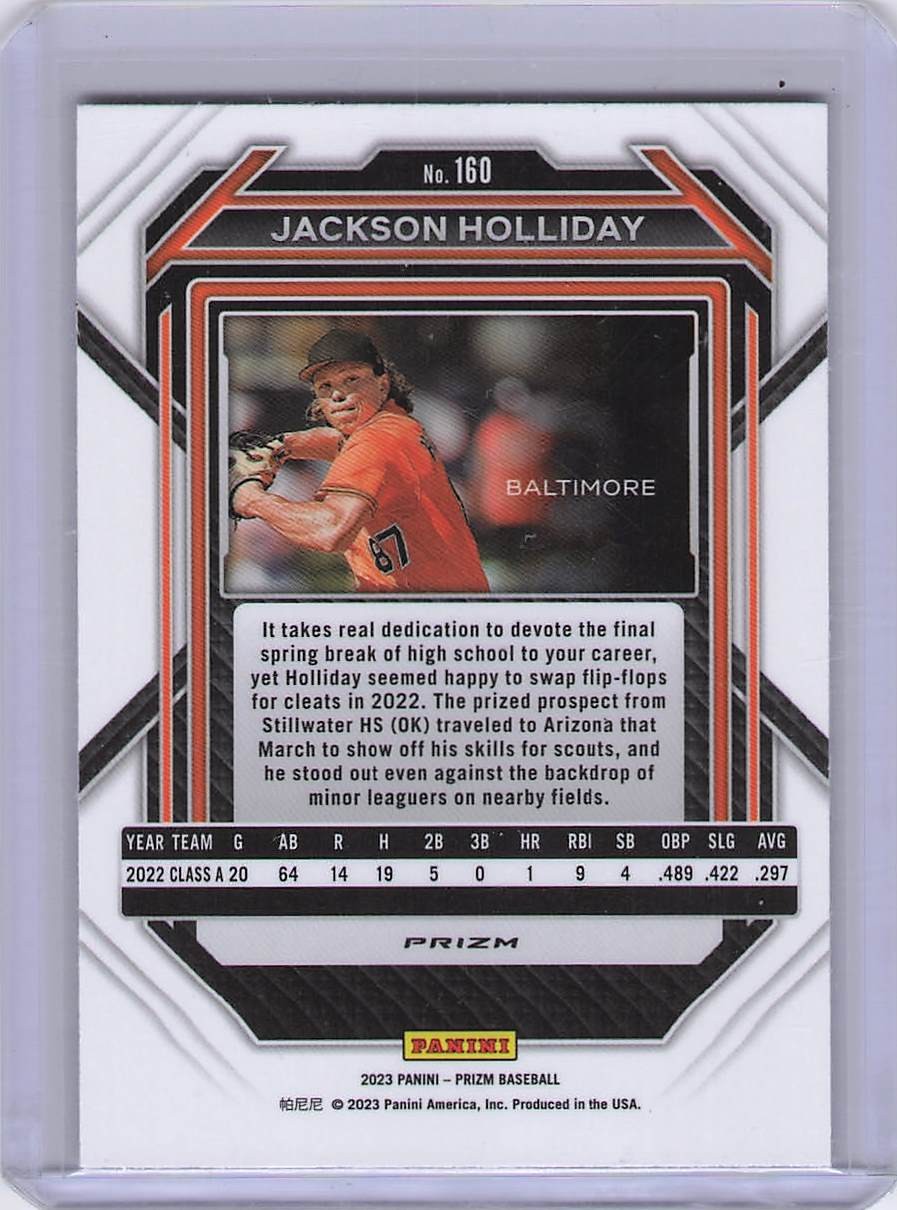 2023 Panini Prizm #160 Jackson Holliday Silver Prizms
