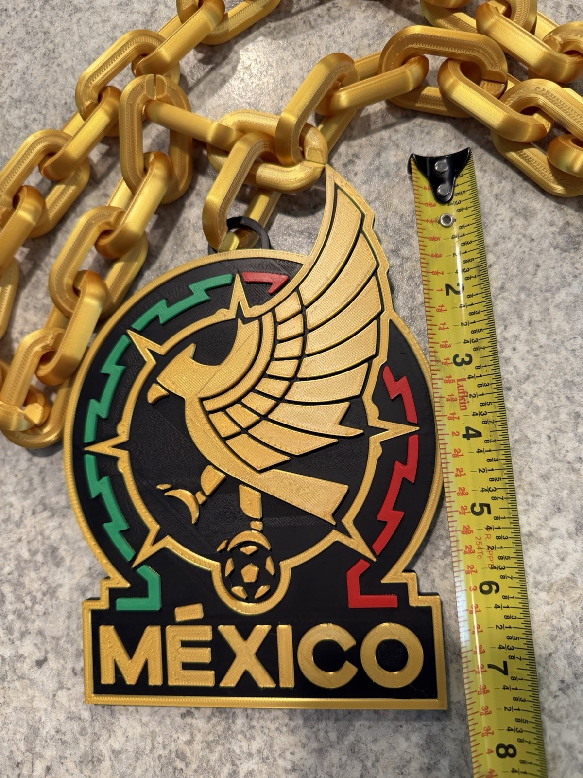 Mexico Soccer FIFA World Cup Logo Pendant Hype Chain- Gold (FAST FREE SHIP!)