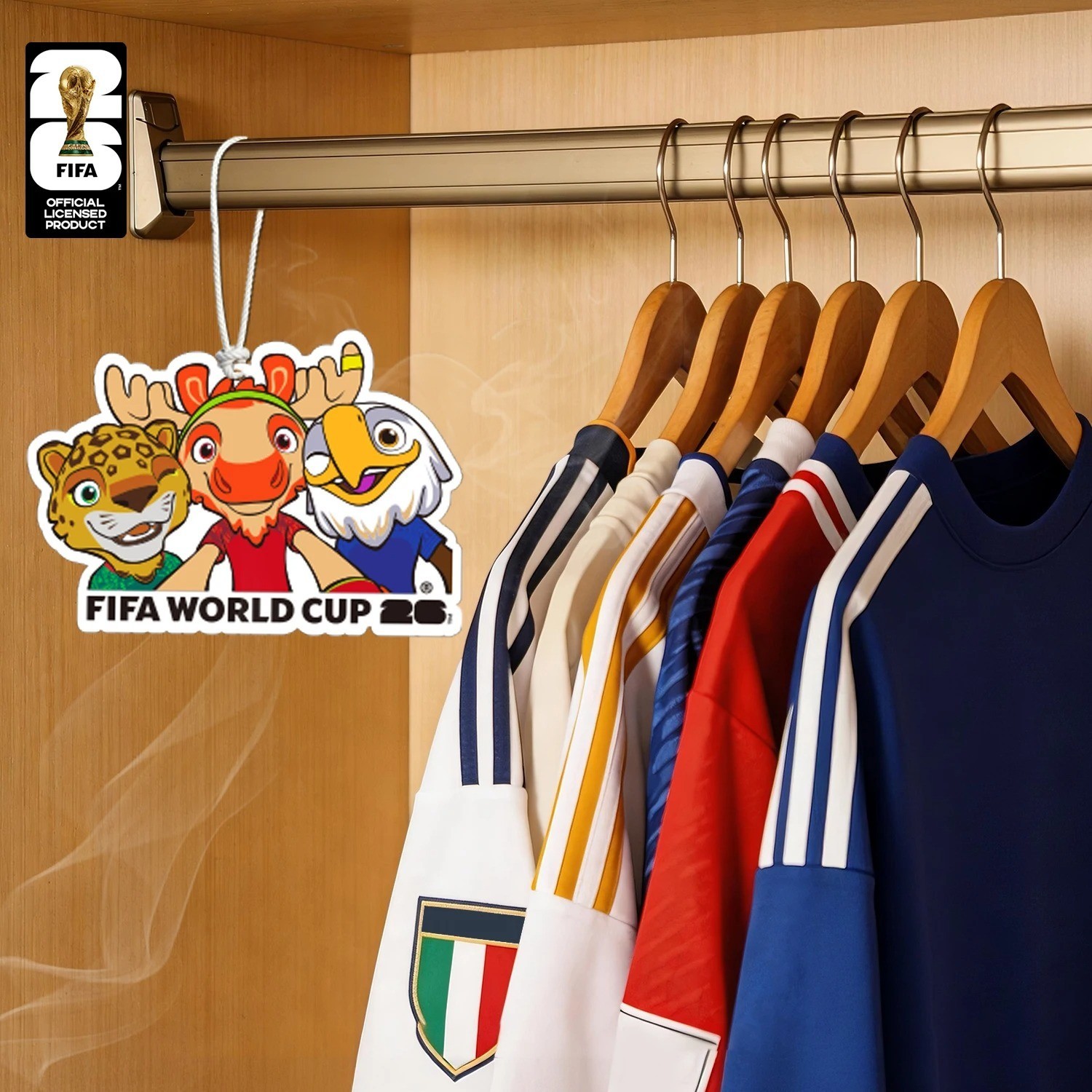 FIFA World Cup 2026 Official 3 Pack Car Air Freshener with Trophy Mascot & Host