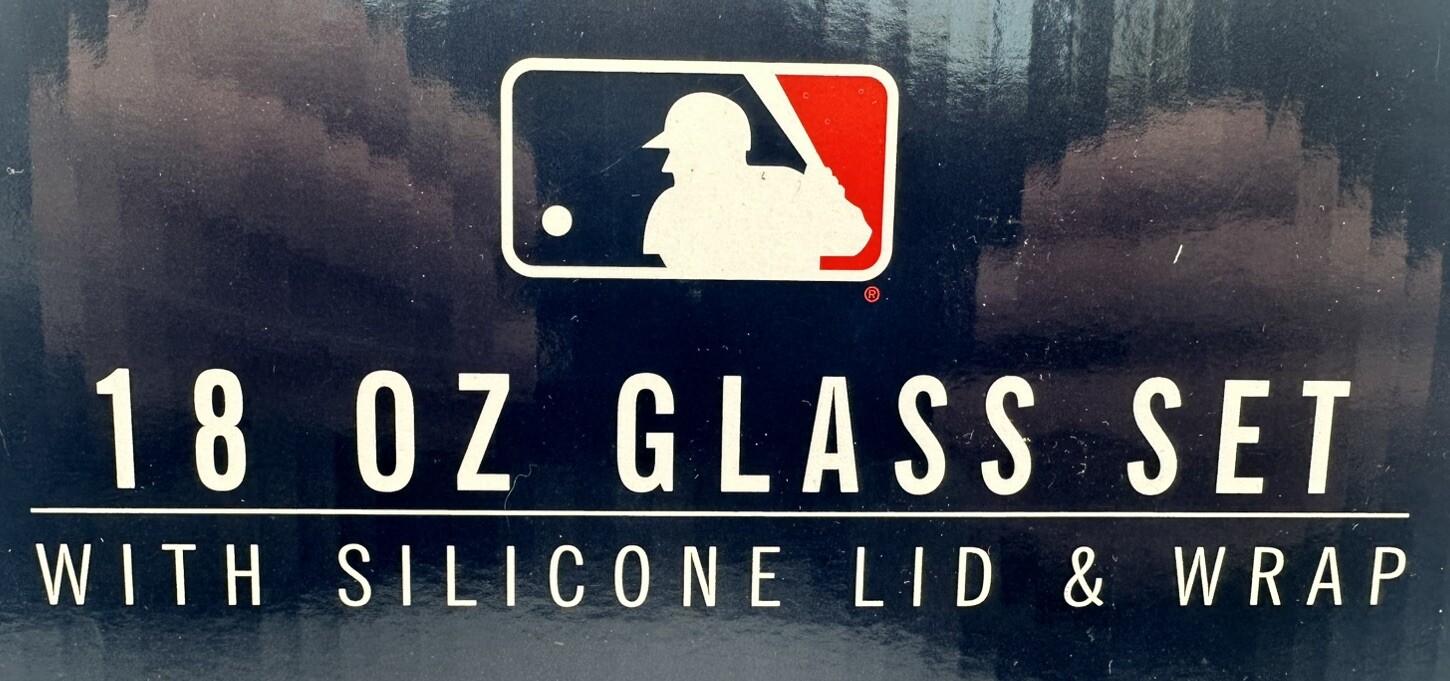 Atlanta Braves 18 Oz Glass Set With Silicone Lid & Wrap The Memory Company 2024