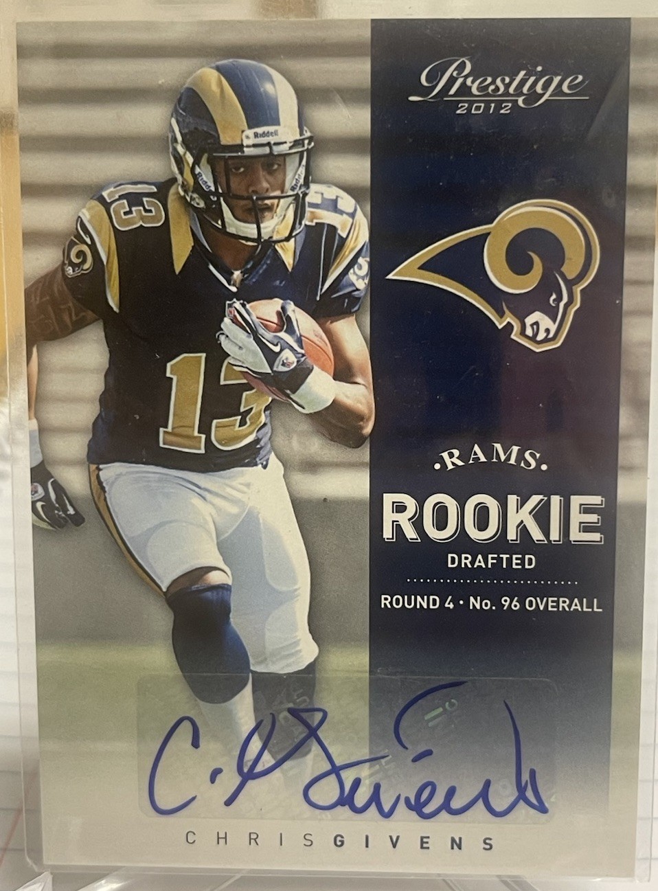 2012 Panini Prestige #283 Chris Givens Rookie /799 Auto Rookie Rams