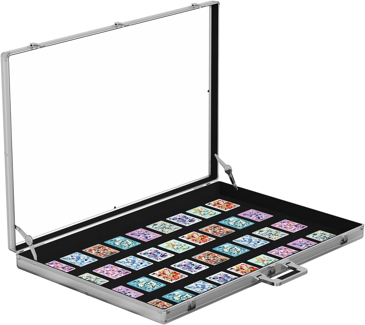 Trade Show Display Case 34×22 Aluminum Lockable Jewelry Trading Card Collectible