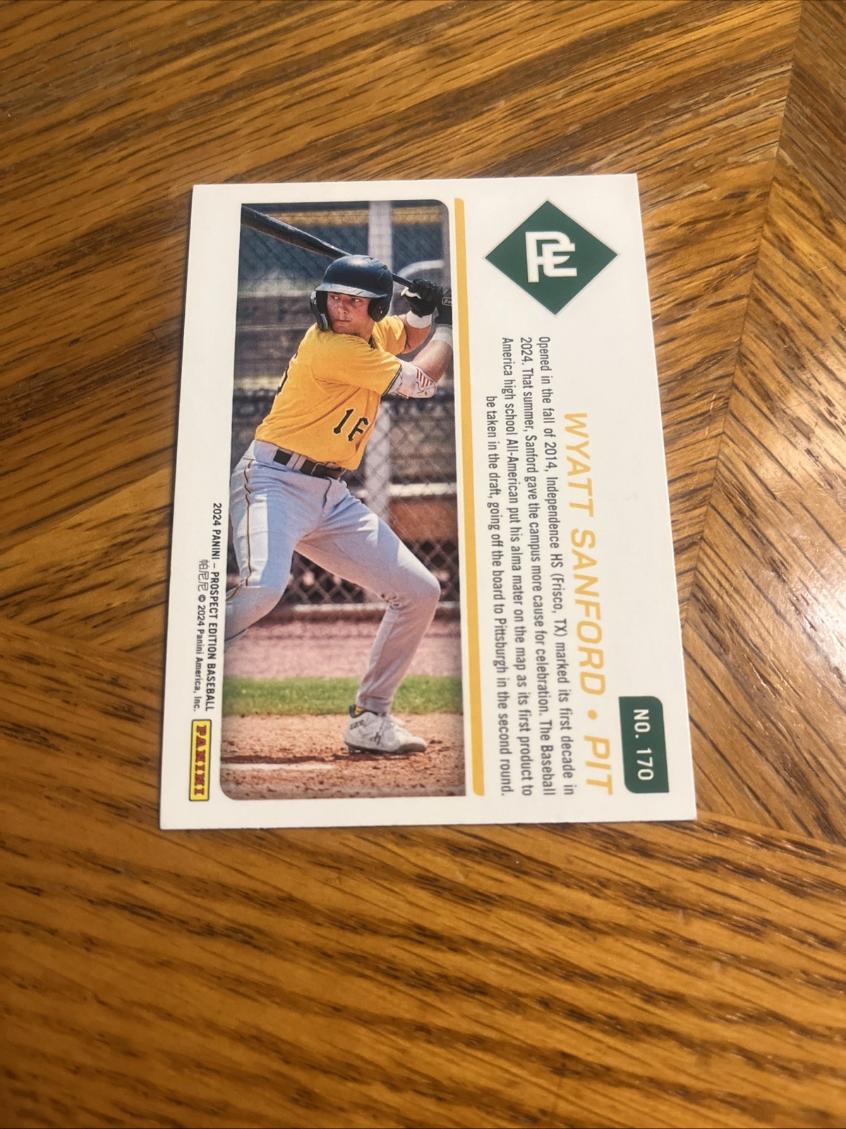 2024 Panini Prospect Edition Wyatt Sanford #170