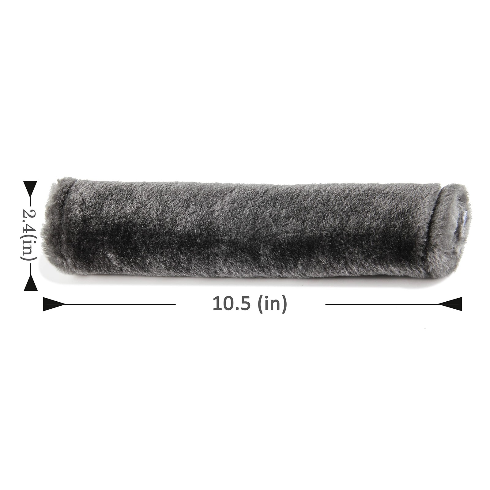 Amooca Soft Faux Fur Universal Fit Seatbelt Cover Car 10.5in 2pack, Dark Gray
