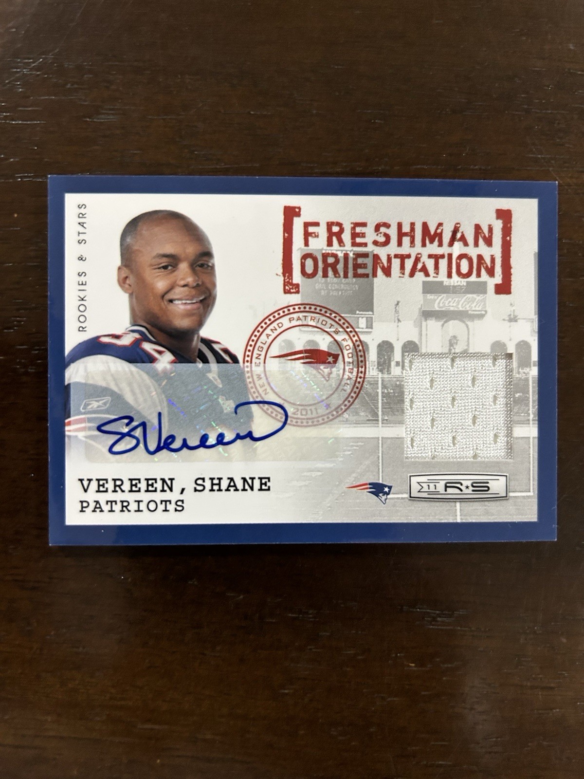 Shane Vereen 2011 Rookies & Stars Auto Jersey 44/50 Patriots SP