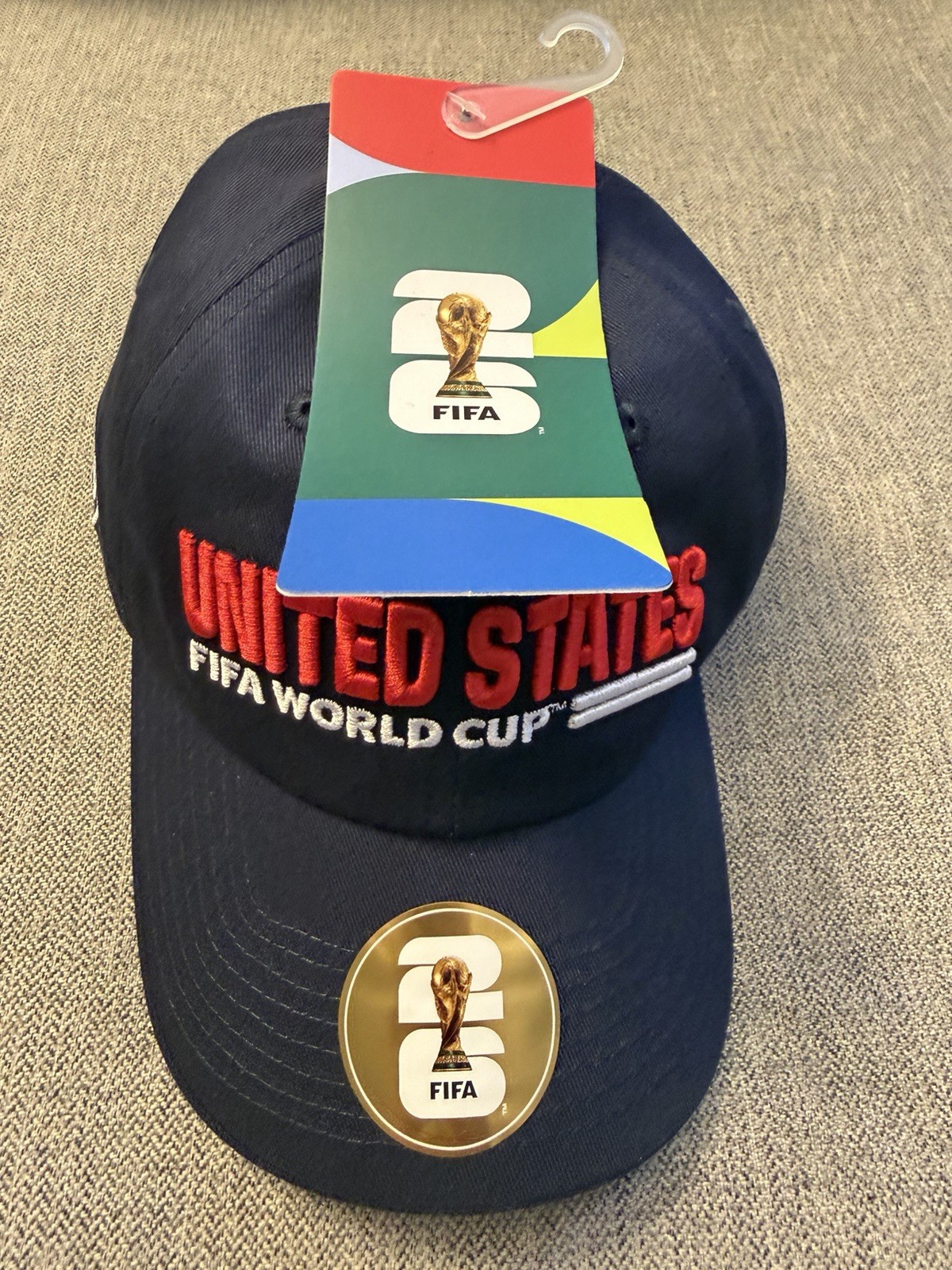 FIFA USA World Cup 2026 Cap Navy Red White Official Licensed Unisex Adult