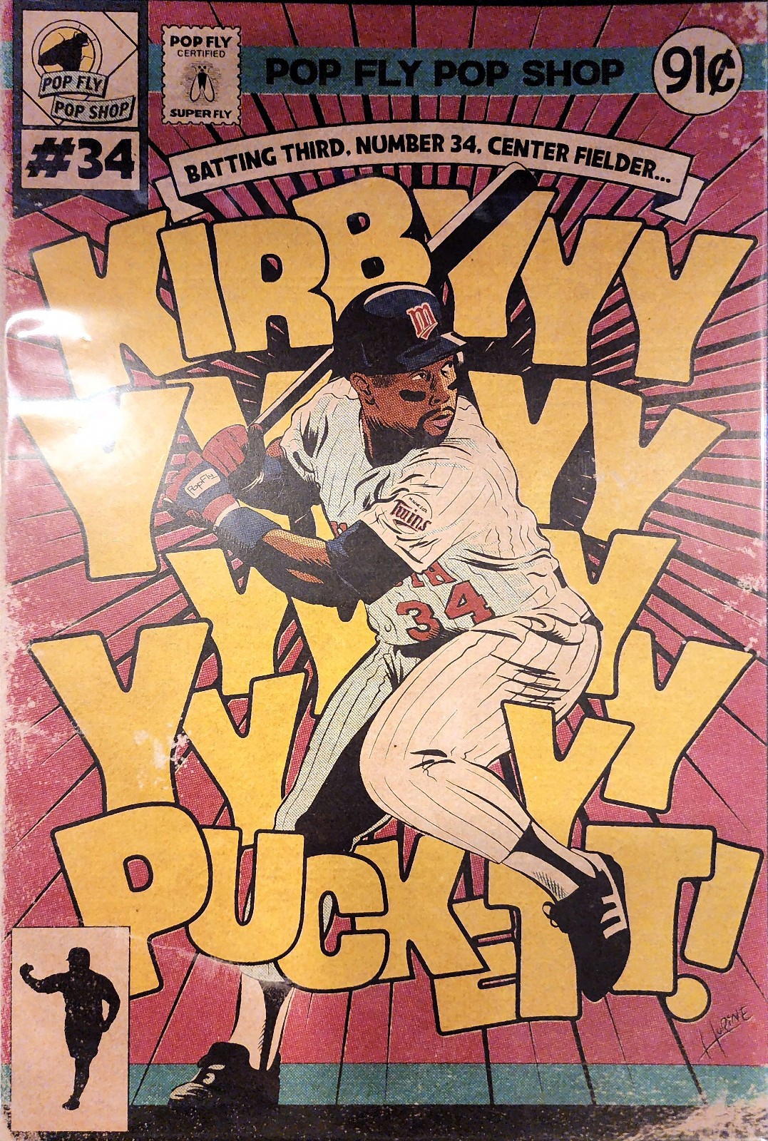 Kirby Puckett Twins Pop Fly Pop Shop Art Print – Rare Season 2