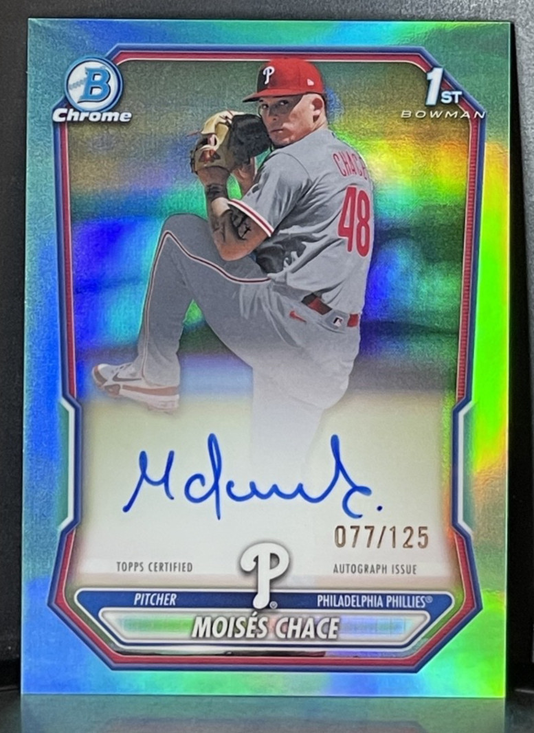 2026 Bowman Moises Chace 1st Aqua Refractor AUTO #CPA-MCH Philadelphia Phillies