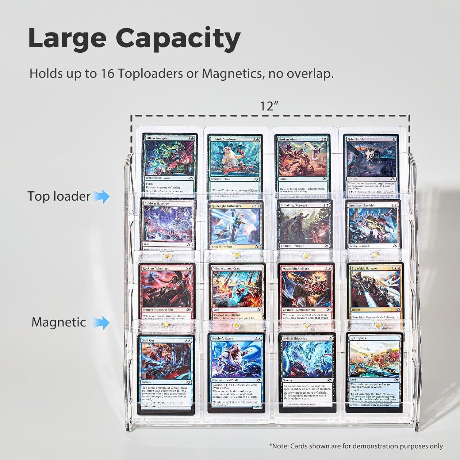 Card Display Stand Acrylic 4 Tier Shelf for Trading Cards Sports TCG PSA