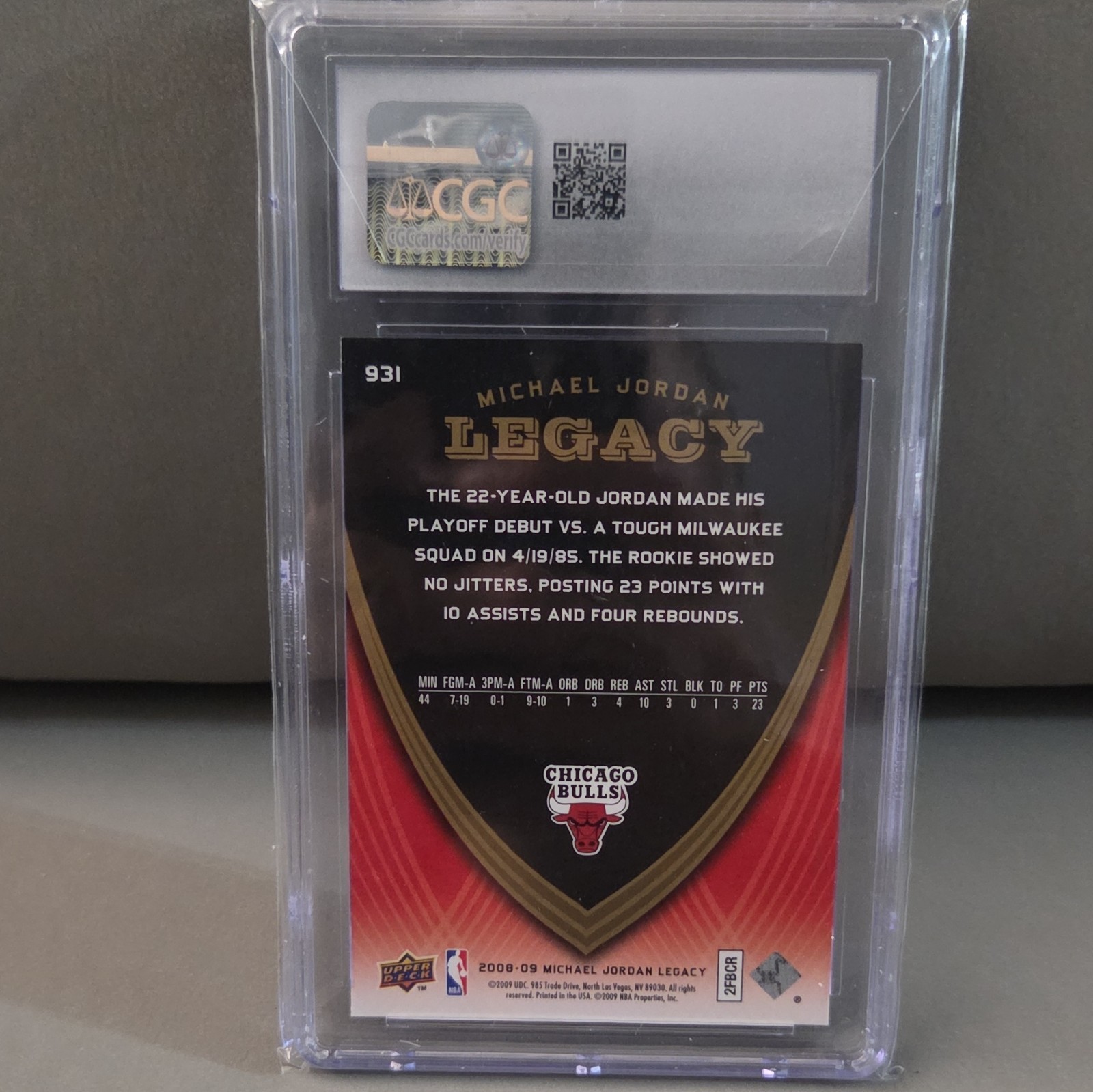Upper Deck 2008-09 Michael Jordan Legacy #931 Michael Jordan CGC 10 Bulls
