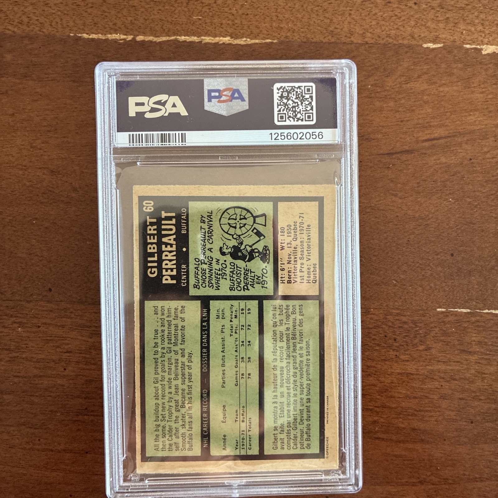1971-72 O-Pee-Chee – Gilbert Perreault #60 PSA 5